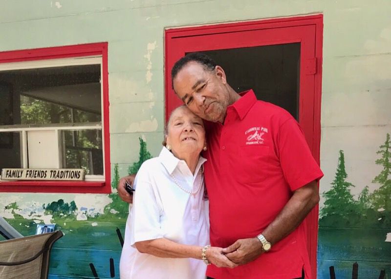 Mitch Capel with his mother, Jean